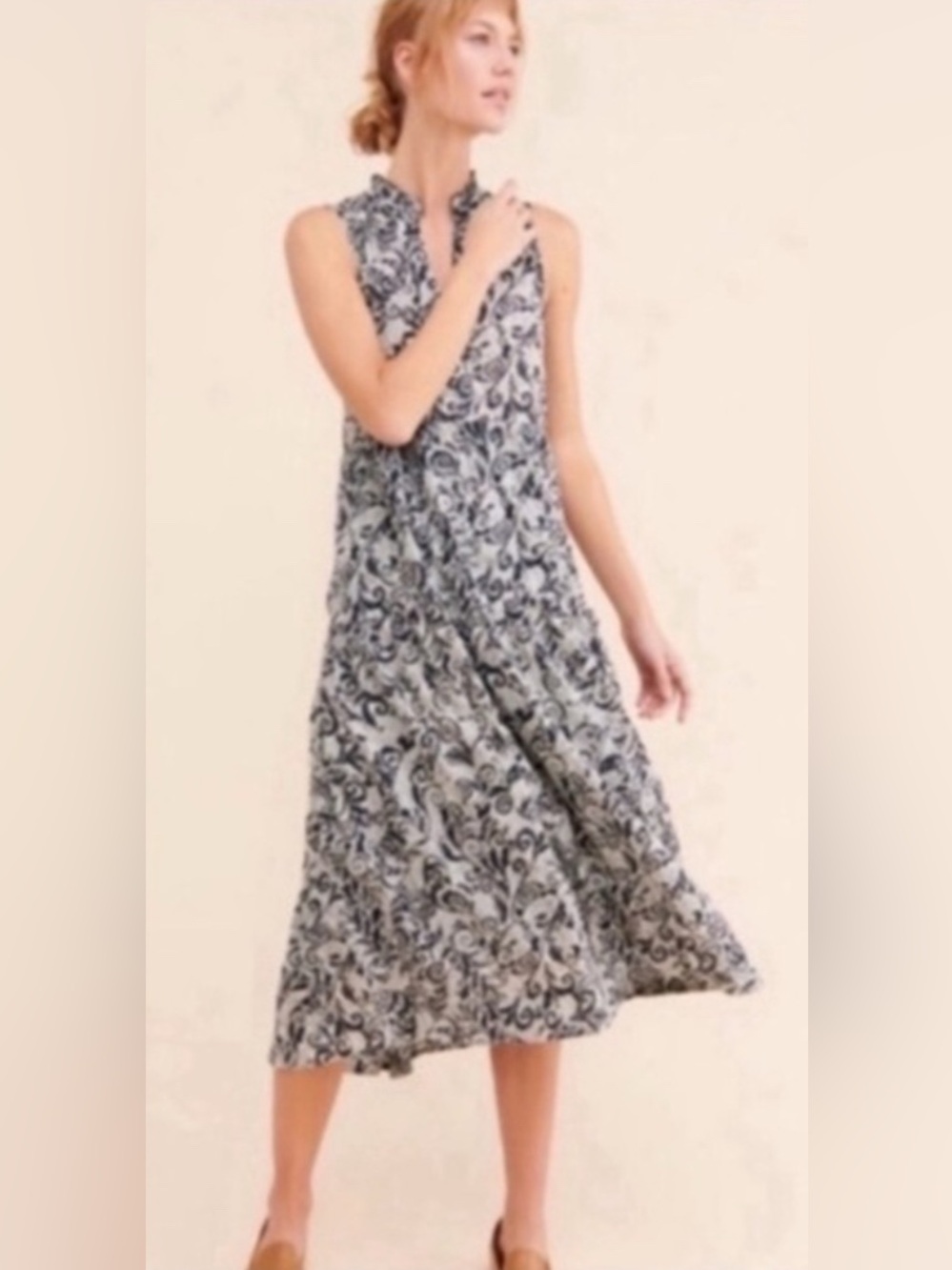 Anthropologie Marya Floral Paisley Maxi Dress Sleeveless